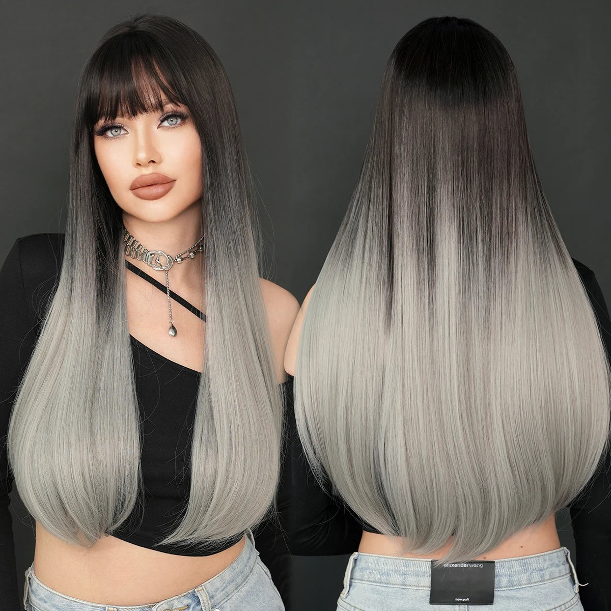 Black and Silver Wig Overview Photos Customer Insights