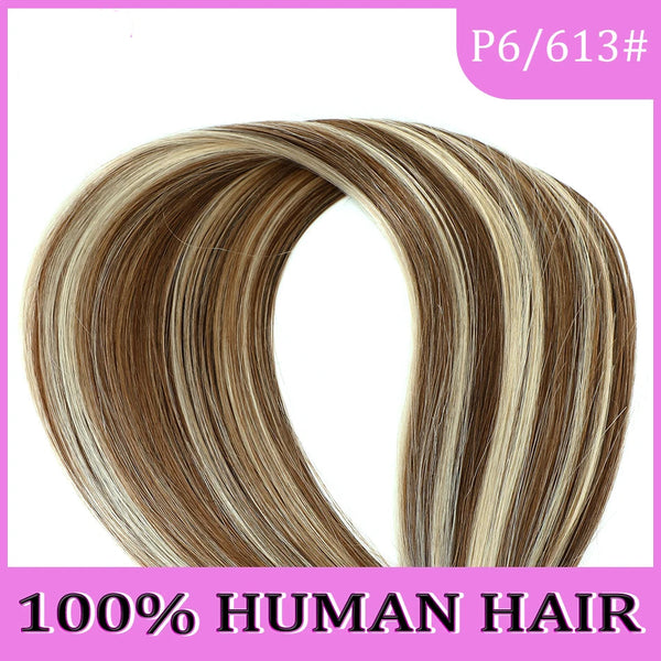 Light Brown and Platinum Blonde Halo Extensions #P6/613