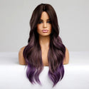 Brown and Purple Wavy Wig