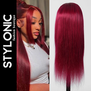 Human Hair Burgundy Lace Front Wig