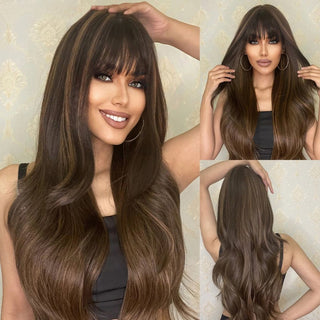 Brown Wig with Bangs