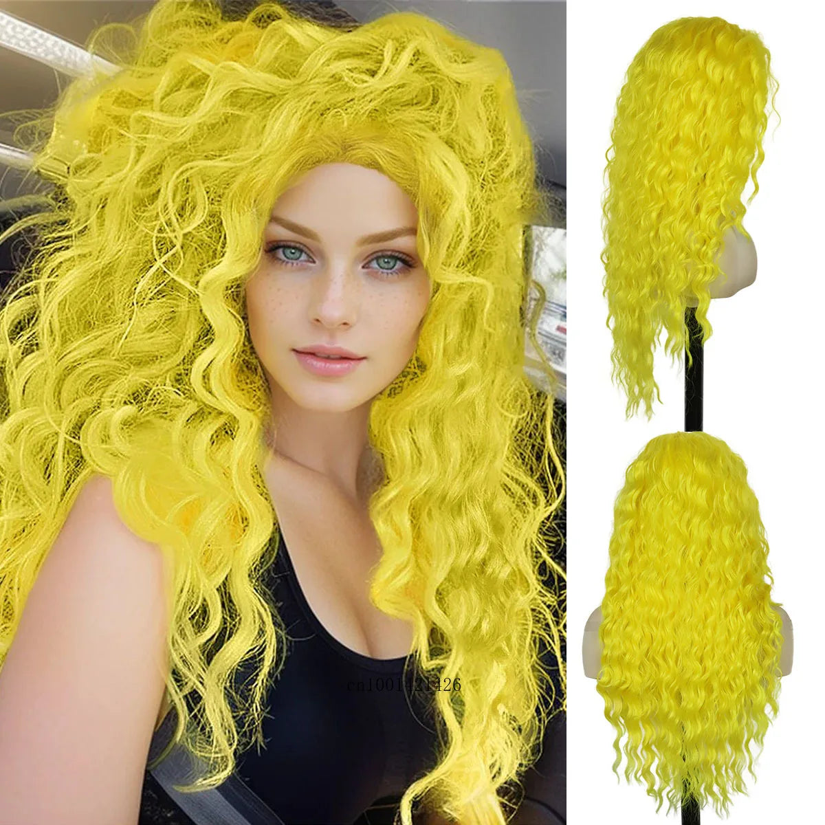 Long yellow wigs hotsell