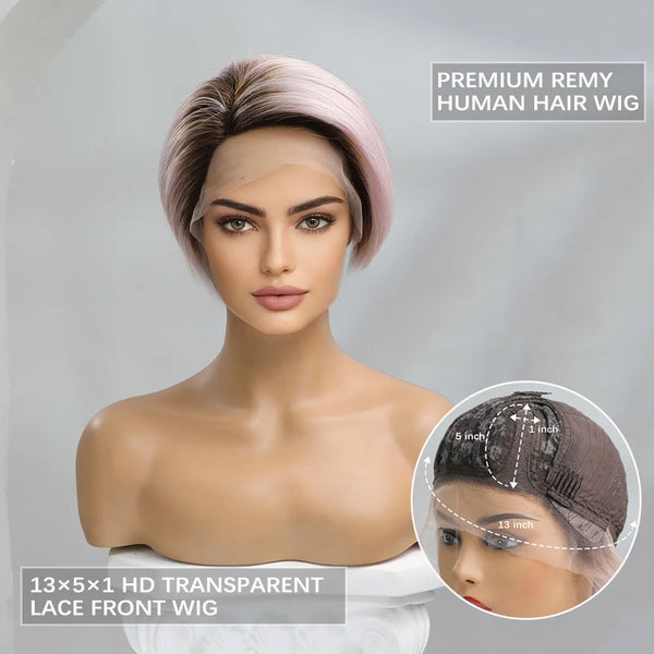 Pink Human Hair Wig