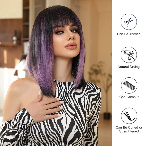 Ombre Purple Wig