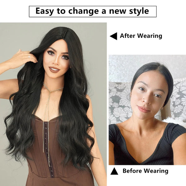 Black Wigs Before and After
