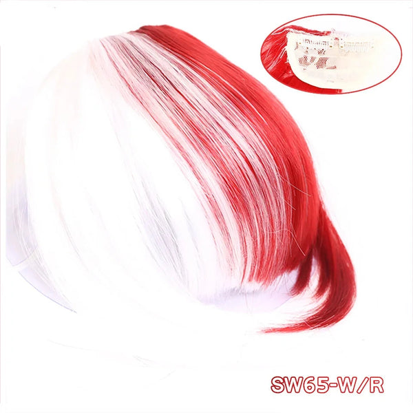 White and Red Clip on Fringe