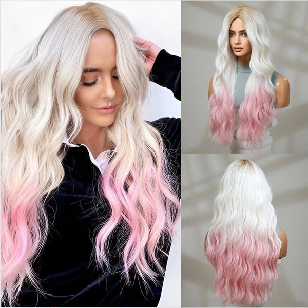 White and Pink Wig