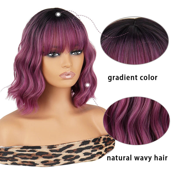 Stylonic Fashion Boutique Synthetic Wig A Purple Wig A Purple Wig - Stylonic Fashion Boutique