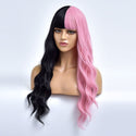 Stylonic Fashion Boutique Synthetic Wig Black and Pink Wig with Bangs Black and Pink Wig with Bangs - Stylonic Wigs