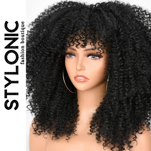 Stylonic Fashion Boutique Synthetic Wig Black Curly Hair Wig Black Curly Hair Wig - Stylonic Premium Wigs