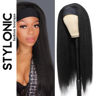 Stylonic Fashion Boutique Lace Front Synthetic Wig Black Straight Hair Wig Black Straight Hair Wig - Stylonic Premium Wigs