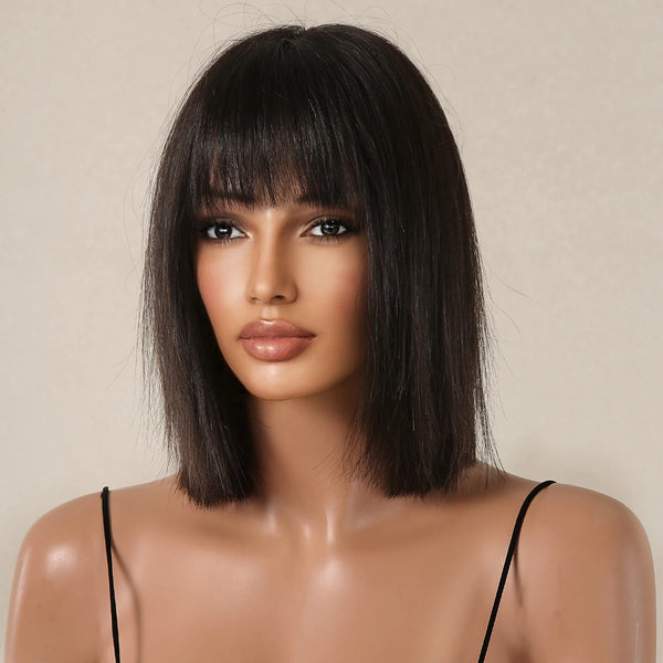 Stylonic Fashion Boutique Human Hair Wig 150% / 10inches Black Wig Human Hair Premium Black Human Hair Wig: Features & Specifications