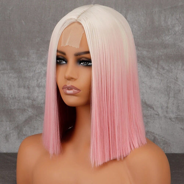 Stylonic Fashion Boutique Rfen-613 / China Wig Pink - Short Blonde Ombre Pink