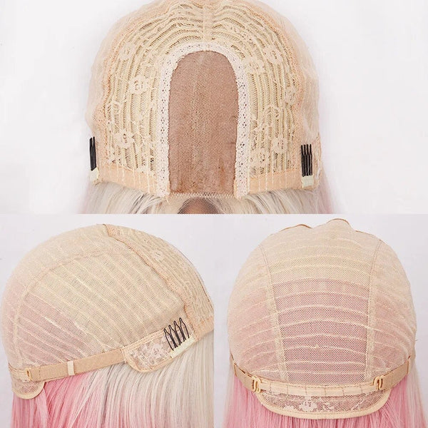 Stylonic Fashion Boutique Rfen-613 / China Wig Pink - Short Blonde Ombre Pink