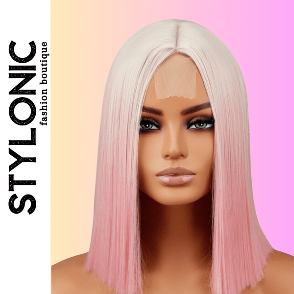 Stylonic Fashion Boutique Synthetic Wig Wig Pink - Short Blonde Ombre Pink Wig Pink - Short Blonde Ombre Pink - Stylonic Wigs