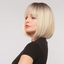 Stylonic Fashion Boutique Synthetic Wig Blonde Bob Wig with Bangs Blonde Bob Wig with Bangs - Stylonic Wigs