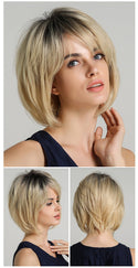 Stylonic Fashion Boutique Human Hair Wig Blonde Human Hair Wig with Fringe Blonde Human Hair Wig with Fringe - Stylonic