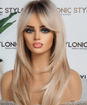 Stylonic Fashion Boutique Synthetic Wig Blonde Wig with Bangs Blonde Wig with Bangs - Stylonic