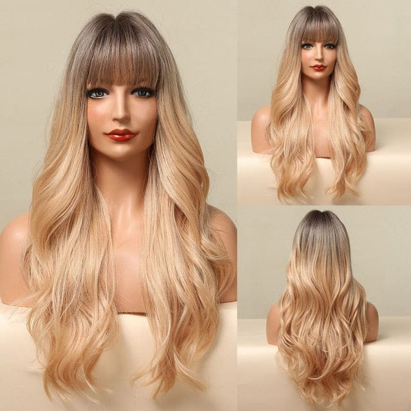 Stylonic Fashion Boutique Synthetic Wig Blonde Wig with Fringe Blonde Wig with Fringe - Stylonic Wigs