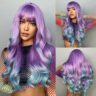 Stylonic Fashion Boutique Synthetic Wig LC6136-1 / 1pc / 22INCHES Blue and Purple Wig Blue and Purple Wig - Stylonic Premium Wigs