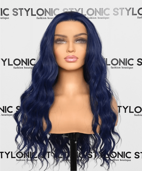 Stylonic Fashion Boutique Lace Front Synthetic Wig 150% Dark Blue Synthetic Lace Front Loose Curly Wig Dark Blue Synthetic Lace Front Loose Curly Wig - Stylonic Wigs