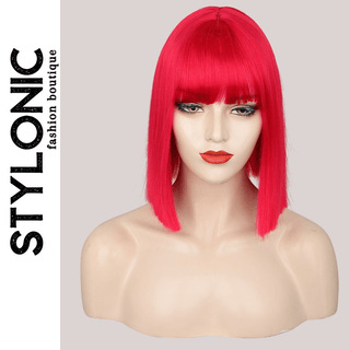 Stylonic Fashion Boutique Synthetic Wig Bright Red Bob Wig Wigs - Bright Red Bob Wig | Red Wigs | Stylonic Fashion Boutique