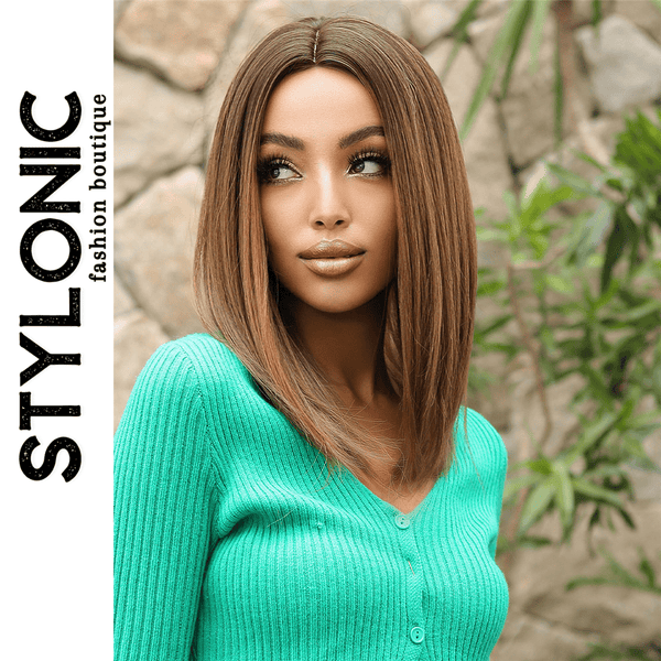 Stylonic Fashion Boutique Synthetic Wig Shoulder Length Brown Straight Wig Shoulder Length Brown Straight Wig - Stylonic