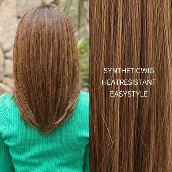 Stylonic Fashion Boutique Synthetic Wig Shoulder Length Brown Straight Wig Shoulder Length Brown Straight Wig - Stylonic