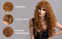 Stylonic Fashion Boutique Synthetic Wig Brown Curly Wig with Bangs Brown Curly Wig with Bangs - Stylonic Fashion Boutique