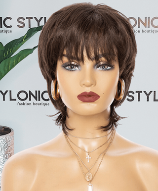 Stylonic Fashion Boutique Synthetic Wig Short Brown Synthetic Wig Short Brown Synthetic Wig - Stylonic Wigs