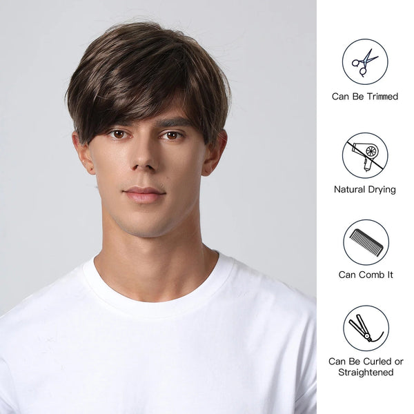 Stylonic Fashion Boutique SS1002-1 Short Pixie Cut Brown Wigs for Men