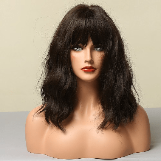 Stylonic Fashion Boutique Synthetic Wig Brown Wig with Fringe Brown Wig with Fringe - Stylonic Fashion Boutique