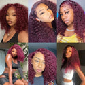 Stylonic Fashion Boutique Human Hair Wigs Burgundy Curly Lace Front Wig Human Hair Wigs | Burgundy Lace Wig - Stylonic Fashion Boutique