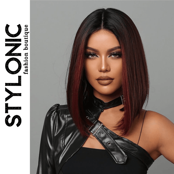 Stylonic Fashion Boutique Synthetic Wig Burgundy Highlight Wig Burgundy Highlight Wig - Stylonic