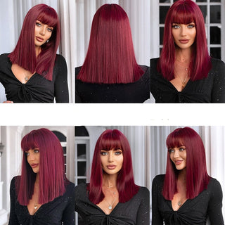 Stylonic Fashion Boutique Synthetic Wig Burgundy Wig Wigs - Burgundy Wig | Red Wigs | Stylonic Fashion Boutique