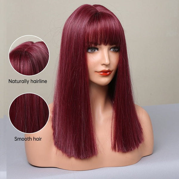 Stylonic Fashion Boutique Synthetic Wig Burgundy Wig Wigs - Burgundy Wig | Red Wigs | Stylonic Fashion Boutique