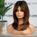 Stylonic Fashion Boutique Synthetic Ombre Black to Brown Wig