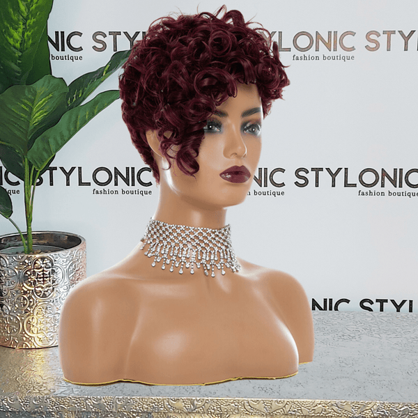 Stylonic Fashion Boutique Synthetic Wig Short Curly Burgundy Wig Short Curly Burgundy Wig - Stylonic Wigs