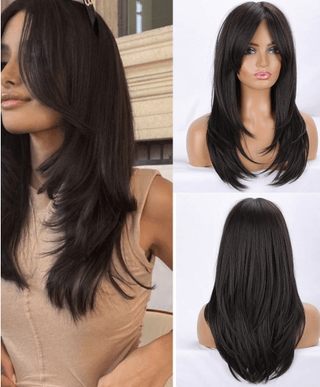 Stylonic Fashion Boutique Synthetic Wig 22inches Dark Brown Wig Dark Brown Wig - Stylonic Fashion Boutique