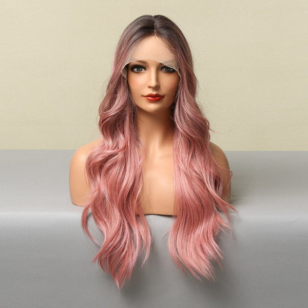 Stylonic Fashion Boutique Lace Front Synthetic Wig Front Lace Pink Wig Front Lace Pink Wig - Stylonic Wigs