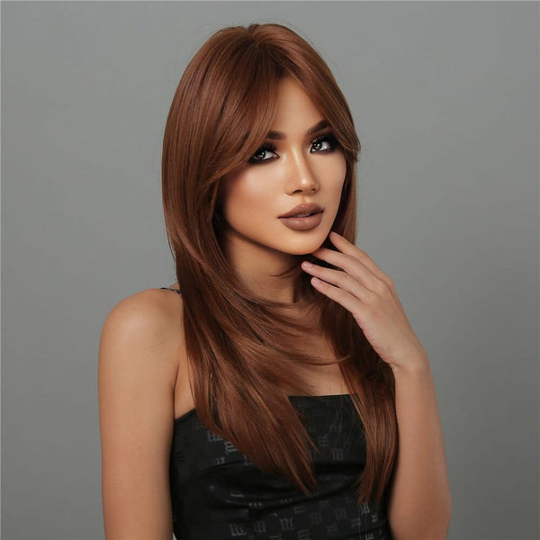 Stylonic Fashion Boutique Synthetic Wig Ginger Wig with Bangs Ginger Wig with Bangs - Stylonic