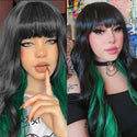 Green and Black Wig