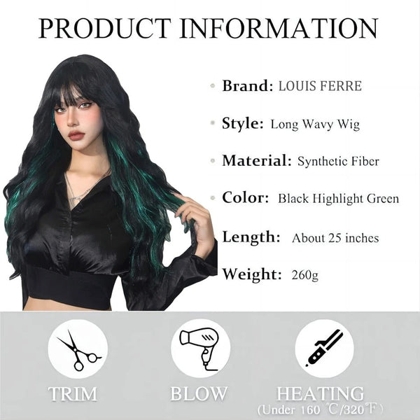 Stylonic Fashion Boutique Synthetic Wig Green and Black Wig Green and Black Wig: A Stylish Choice with Comprehensive Specs