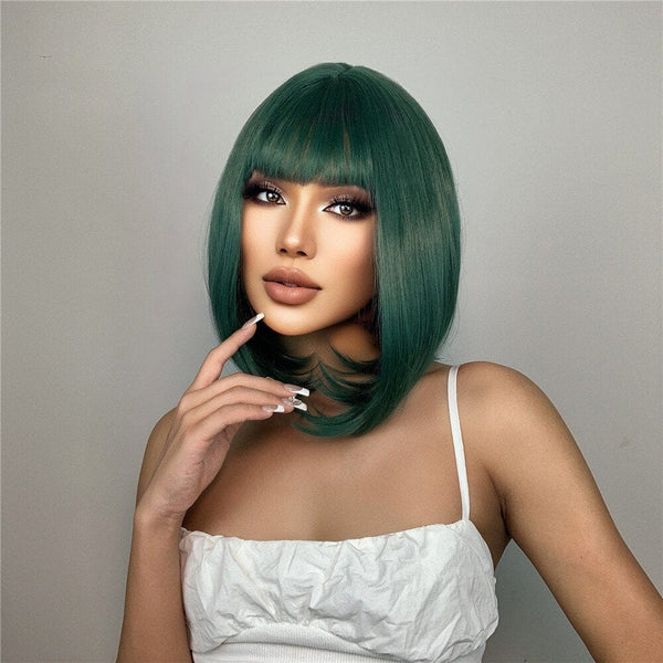 Stylonic Fashion Boutique Synthetic Wig Green Bob Wig Wigs - Green Bob Wig | Stylonic Fashion Boutique