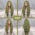 Stylonic Fashion Boutique Green synthetic wig with long wave