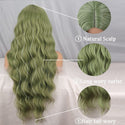 Stylonic Fashion Boutique Green synthetic wig with long wave