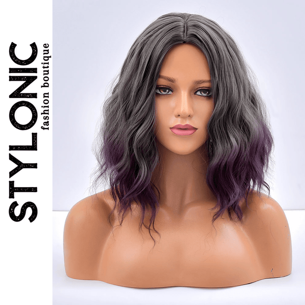 Stylonic Fashion Boutique Synthetic Wig Dark Gray To Purple Ombre Wig Dark Gray To Purple Ombre Wig - Stylonic Wigs