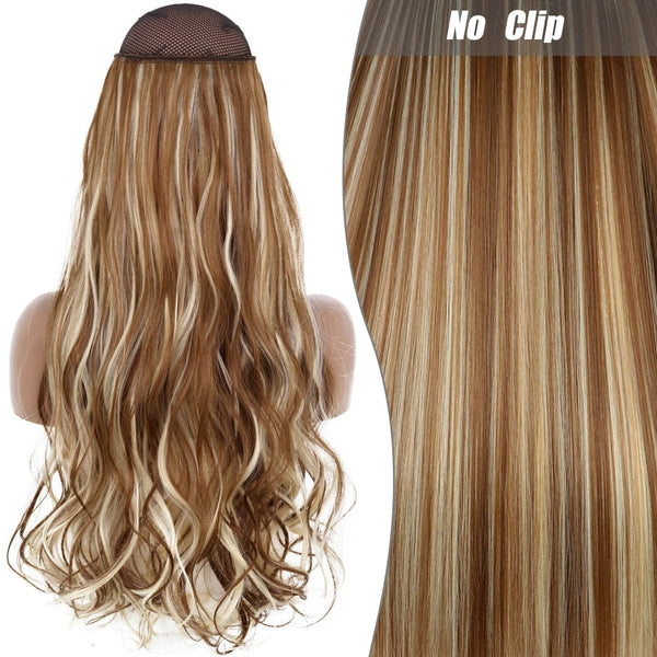 Stylonic Fashion Boutique Hair Extensions 6H613 1 / 16inch Halo Hair Extensions Wavy Halo Hair Extensions Wavy - Stylonic Fashion Boutique