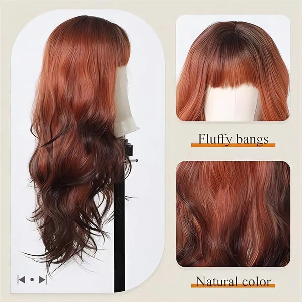 Stylonic Fashion Boutique Synthetic Wig Highlighted Red Wig Highlighted Red Wig - Stylonic Premium Wigs