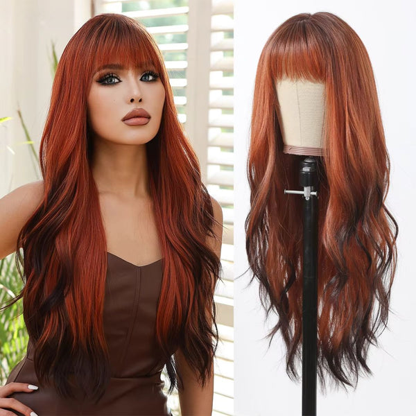 Stylonic Fashion Boutique Synthetic Wig Highlighted Red Wig Highlighted Red Wig - Stylonic Premium Wigs